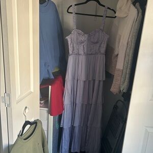 Astr Lavender Tiered Maxi Dress